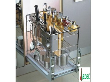 Giá đựng gia vị,chai lọ,dao thớt Inox nan vuông mạ crom ED.350